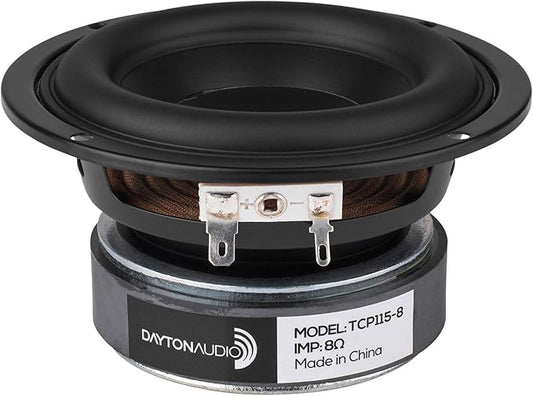 Dayton Audio TCP115-8 4" Treated Paper Cone Midbass Woofer 8 Ohm