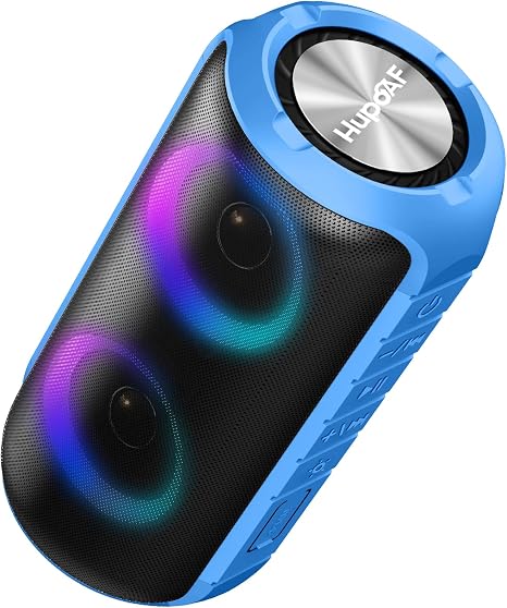 Hupoaf Bluetooth Speaker, 2026 New Portable Wireless Speaker with 6D Loud Sound, IPX7 Waterproof Stocking Stuffers, HD Call, RGB Lights, 12H Playtime for Home/Party/Outdoor/Beach, White Elephant Gift
