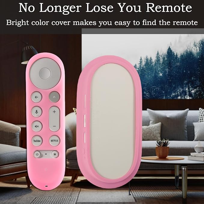 Protective Sleeve Set for Google TV Streamer 4K 2024 Chromecast Remote Case and Box Cover Glow in The Dark Glow Pink