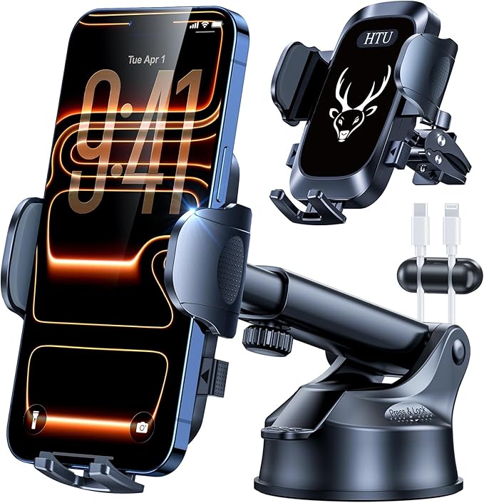 【98+LBS Strongest Suction & Military-Grade】 2025 Ultimate Car Phone Mount【Patent & Safety Cert】 Cell Phone Holder Truck Stand for Dashboard Windshield Vent for iPhone 17 Pro Max Samsung Graphite Black