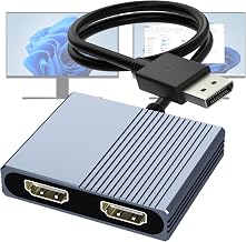DisplayPort to Dual HDMI Adapter, 4K@60Hz DP to HDMI Splitter Extended Display, Double hdmi Adapter for 2 Monitors, hdmi Dual Monitor Adapter, DisplayPort MST Hub for Desktop Laptop Graphic Card - Image 1