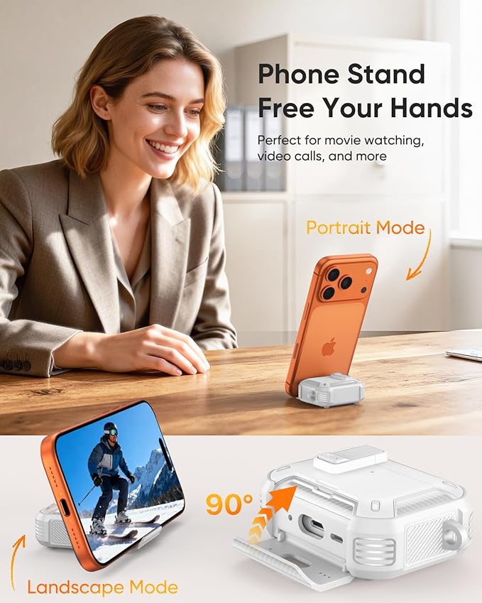 MoKo for AirPods Pro 2 Case with Lock - Compatible with MagSafe, Phone Stand & Auto Pop-up for AirPods Pro 2nd/1st Generation Case, Military-Grade Protective Cover with Cleaner Kit, White