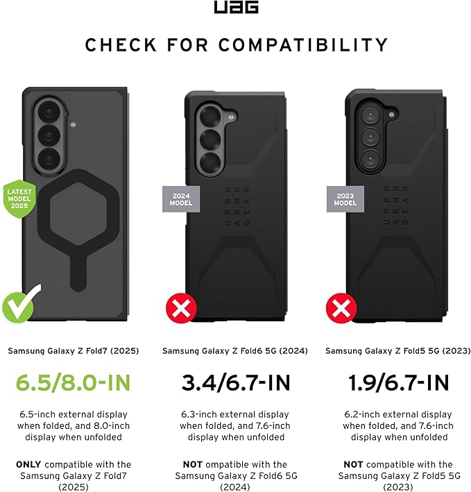 URBAN ARMOR GEAR UAG Designed for Samsung Galaxy Z Fold 7 Movue Case Bundle with Magnetic Ring Stand, Ice