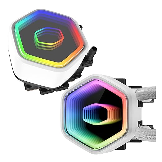 Cooler Master 360 Core II Liquid CPU AIO Cooler – 360mm Radiator, 3X ARGB PWM Fans, Infinity Mirror Dual-Chamber Pump, Quiet Cooling & Easy Installation, AMD AM5/AM4 & Intel LGA 1851/1700, White
