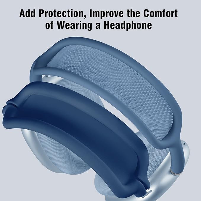 Case for Airpods Max Headphones, Ear Pad Case Cover/Ear Cups Co ver/Headband for AirPods Max (USB-C/Lightning)(2024/2020), Silicone for Apple Airpod Max, Accessories Cases(Dark Blue)