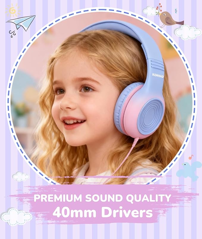 Upgrade USB Type C Kids Headphones, Wired Headphones for Kids with Microphone for Boys Girls, Adjustable 85dB/94dB Volume Limited