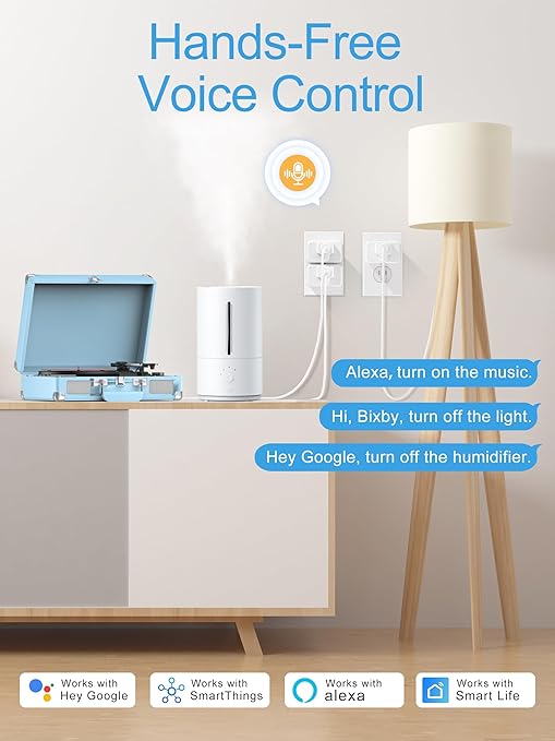 EIGHTREE Mini Smart Plug 𝟓𝐆𝐇𝐳 𝐖𝐢-𝐅𝐢 𝐂𝐨𝐦𝐩𝐚𝐭𝐢𝐛𝐥𝐞 𝟏𝟓𝐀, 𝗘𝗻𝗲𝗿𝗴𝘆 𝗠𝗼𝗻𝗶𝘁𝗼𝗿𝗶𝗻𝗴, Smart Plugs That Compatible with Alexa & Google Home & SmartThings, Remote Control, Timer