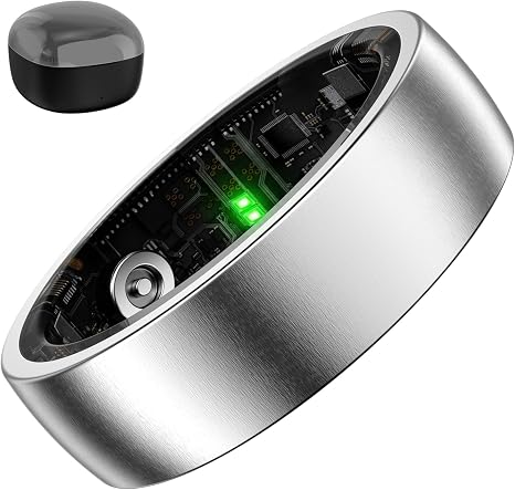 Smart Ring Women Men, Fitness Tracker, No Subscription, Sleep, Silver 11