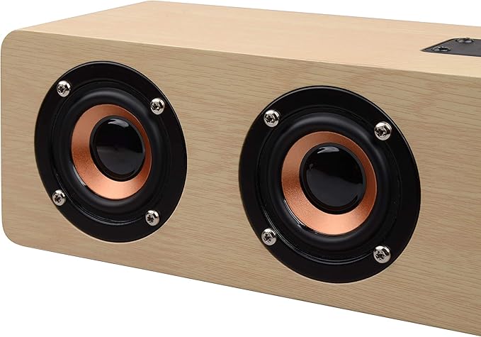 12W Professional Stereo Home Theater Wireless Wooden Speaker Natural Wooded Material 3D Stereo Wireless HiFi 4 Speakers Rechargeable Bass Effect Sound Bar for PC TV Mobile
