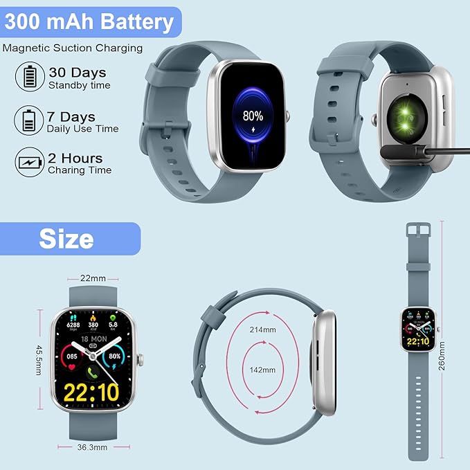 Smart Watch for Men Women (Answer/Make Call), 2025 New 1.91" HD SmartWatch, Fitness Watch with 120+ Sport Modes, IP68 Waterproof, Heart Rate/Sleep Monitor, Pedometer, Activity Tracker for Android iOS
