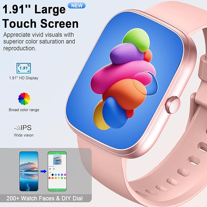 Smart Watch (Answer/Make Call), 2026 HD 1.91" Smartwatch for Men Women, 112+ Sports Modes Fitness Activity Tracker, Calories/Heart Rate/Sleep Monitor, IP68 Waterproof Step Counter for Android iOS