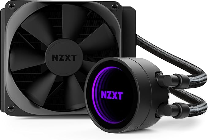NZXT Kraken M22 120mm - All-in-One RGB CPU Liquid Cooler - CAM-Powered - Infinity Mirror Design - Reinforced Extended Tubing - AER P120mm PWM Radiator Fan (Included)