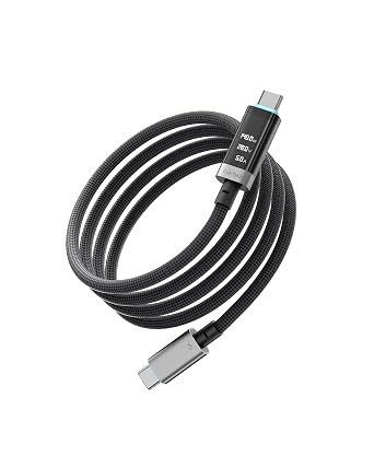 CUKTECH 240W USB-C to USB-C Cable, OLED Display, 6.6ft Fast Charging