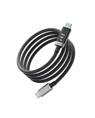 CUKTECH 240W USB-C to USB-C Cable, OLED Display, 6.6ft Fast Charging