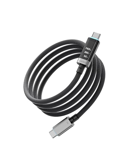 CUKTECH 240W USB-C to USB-C Cable, OLED Display, 6.6ft Fast Charging