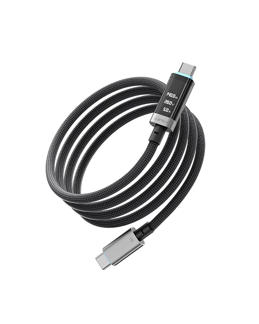 CUKTECH 240W USB-C to USB-C Cable, OLED Display, 6.6ft Fast Charging