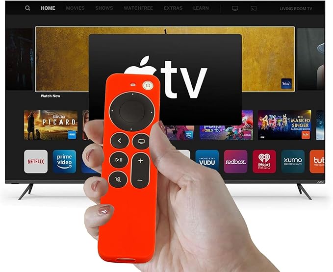 Red Remote Cover Case Replacement for New Apple 4k TV 2021 Series 6 Generation / 6th Gen Remote Contro, Silicone Skin with Lanyard - LEFXMOPHY