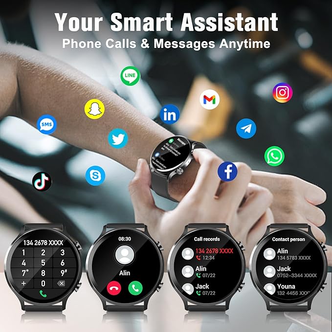 ACEDIS Smart Watch for Men Women,1.39" HD Fitness Watch, IP68 Waterproof Watch with Heart Rate/Blood Oxygen/Sleep Monitor 110+ Sports Modes, Long-Lasting Battery Compatible with Android/iOS