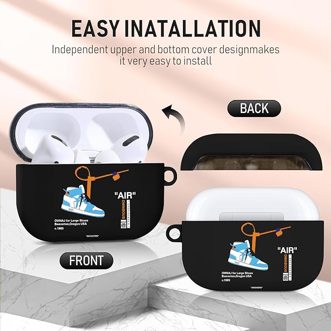 Compatible Airpods Pro 3 Case(2025),Cool Design Shoe Print Soft Silicone Protective Cases for Apple AirPods Pro 3rd Generation Case,Airpod Pro 3 Cover with Lanyard & Keychain for Men/Boy