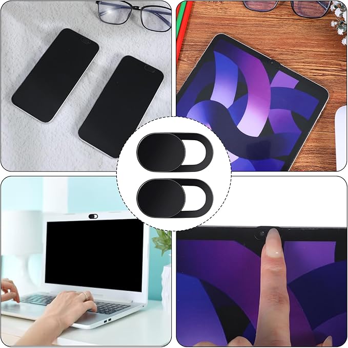60 Pcs Computer Camera Cover,Ultra Thin Laptop Camera Cover, Strong Adhensive Webcam Covers Slide Slide, Phone Cameras Covers, Black ABS Material, Protect Privacy & Security