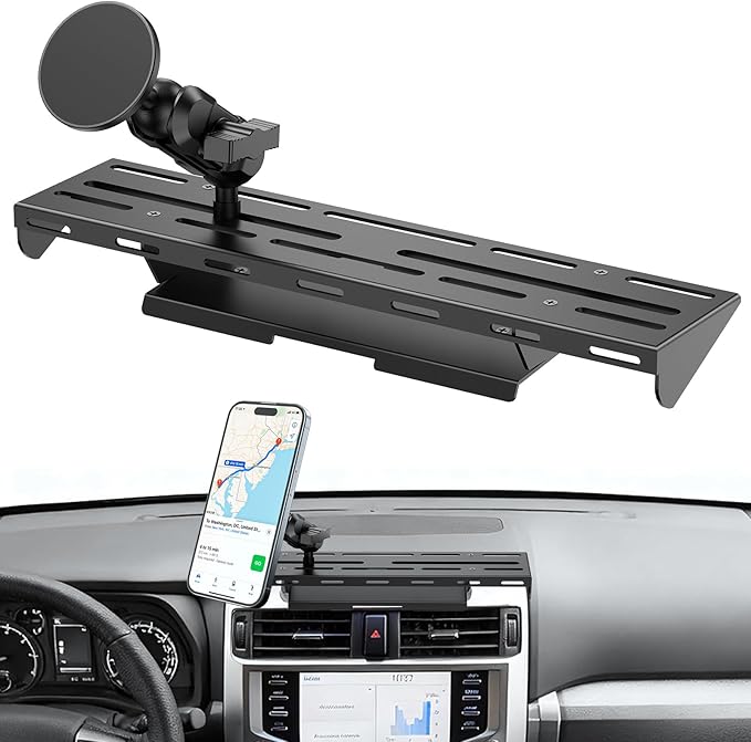 No-Drill Magnetic Dash Phone Holder for 4 Runner 2023 2022 2021 2020, Full Metal Heavy-Duty Console Extension Dash Phone Mount Compatible with 5th 4Runner 2010??023, Fits Most Smartphones