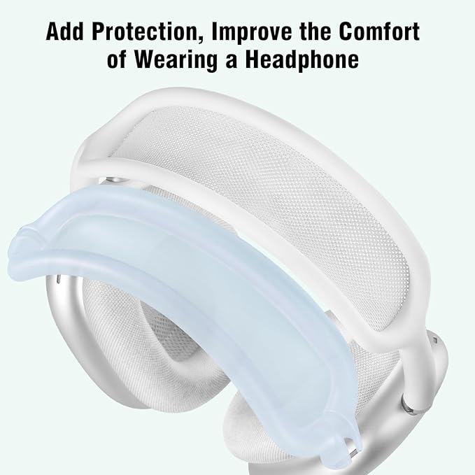 Case for Airpods Max Headphones, Ear Pad Case Cover/Ear Cups Co ver/Headband for AirPods Max (USB-C/Lightning)(2024/2020), Silicone for Apple Airpod Max, Accessories Cases(Jelly Blue)