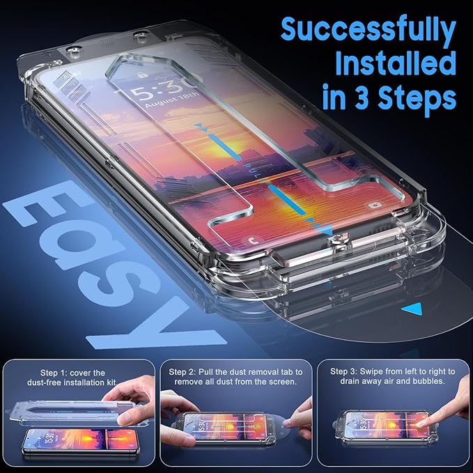 Uyiton UnBreak-Glass for Samsung Galaxy S23+ Plus Screen Protector, [Ultrasonic Fingerprint Support][Auto-Alignment Frame] Scratch-Resistant Bubble-Free S23+ Screen Protector, 2 Pack