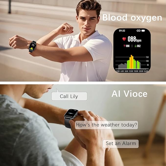 Smart Watch for Women Men Fitness: Make Answer Call Digital Mens Watches Waterproof Running Smartwatch for Android Phone iPhone Samsung Compatible Heart Rate Monitor SpO2 Pedometer Step Tracker