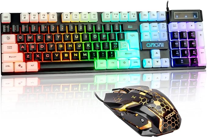 Light Up Keyboard Mouse Combo for PS4 PS5 Xbox One Computer PC Gamer Office