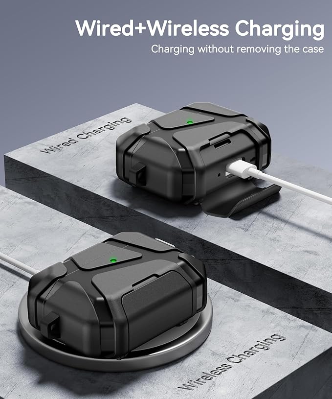 for AirPods Pro 3rd Case (2025 New),Secure Lock & Phone Stand Design Compatible with Airpods Pro 3 Generation Cover with Cleaner Kit-Balck