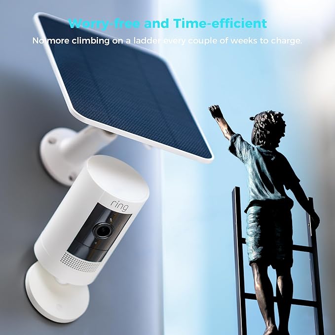 Vicohome 5V Solar Panels for Security Cameras for Bird Feeder 23% Energy Conversion Rate,9.8Ft Cable, USB C & Micro-USB Compatible, Weather Resistant, 360° Adjustable Bracket, for Tapo Eufy Aosu .etc