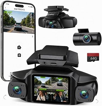 Acer Gadget 4 Channel Dash Cam 2.5K Front + 1080P Left, Right & Rear Camera