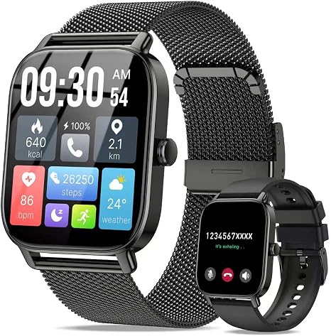 Smart Watch for Men Women Fitness: Make Answer Call Smart Watches for Men Waterproof Running Step Tracker Smartwatch Android Phone iPhone Samsung Compatible Digital Watches Sleep Heart Rate Monitor