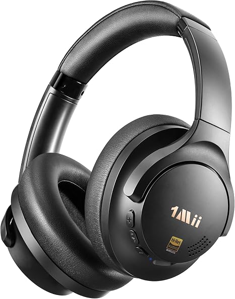 1Mii Y8+ Noise Cancelling Headphones for Gaming, Airplane & Travel, Black