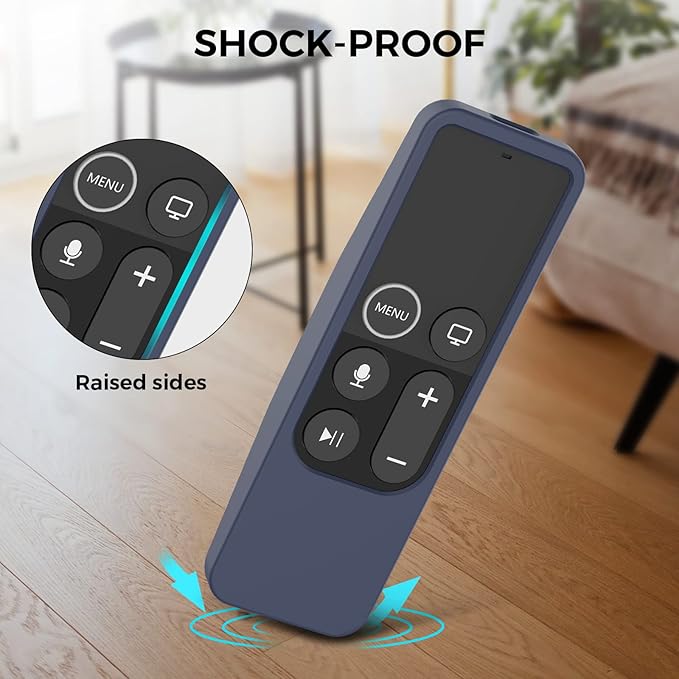 AhaStyle Protective Case for Apple TV Siri Remote [1st Gen] with AirTag Holder, Anti Slip Silicone Cover Compatible with 2016 Apple TV HD and 2017 Apple TV 4K [1st Generation] (Midnight Blue)