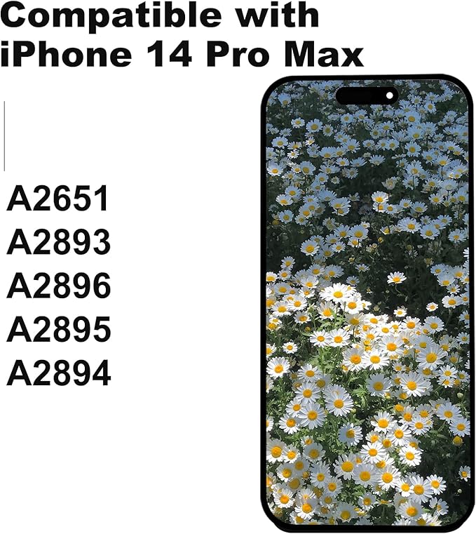 Replacement Screen for iPhone 14 Pro Max LCD FHD COF Retina Display Digitizer with Total Repair Tool Kits, Screen Protector, Waterproof Tape