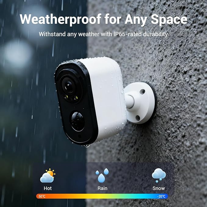 Wireless Outdoor Cameras,Battery Powered 2K Color Night Vision, 5/2.4GHz WiFi Monitoring for Home Security, IP65 Waterproof, Cloud & SD Storage