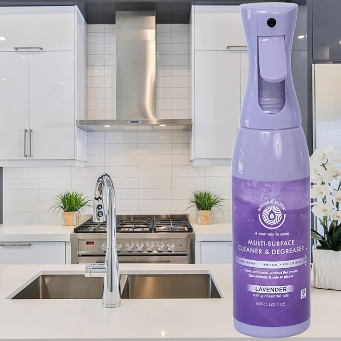 Multi-Surface Cleaner & Degreaser - Home and Kitchen degreasing Spray for Glass, Countertops, Appliances, and Floors - Eco-Friendly Effective Cleaner & Degreaser (Lavender)