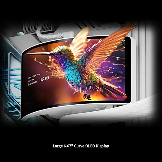 Thermalright Rainbow Vision 360 Turbo ARGB White 360mm Aio Cooler, 60HZ Curved Screen with 2400x1080 Resolution,for AM4/AM5,Intel LGA1851/1700,6.67in 3D with Magnetic Suction Screen,3000RPM Fan Speed