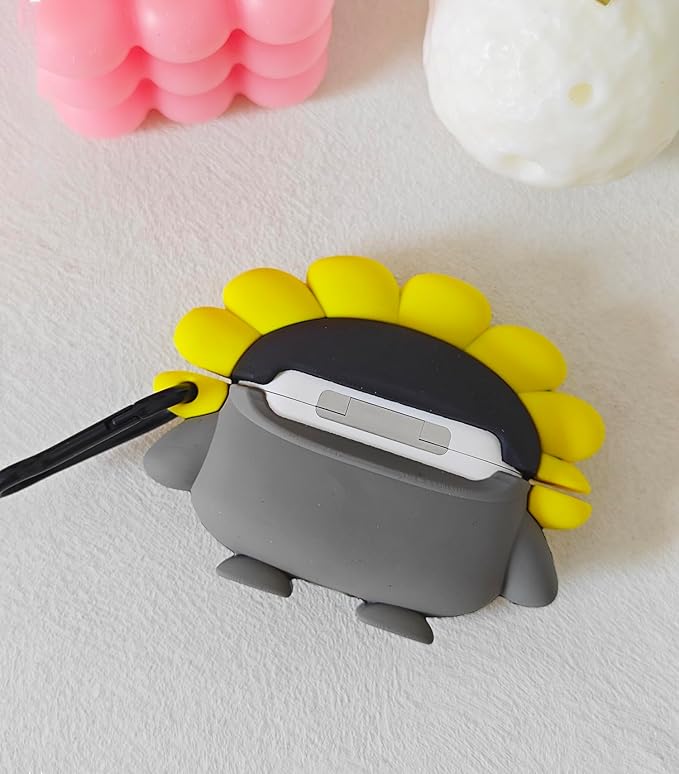 Compatible with Airpods Pro 2nd Generation Case 2022, Cute AirPods Pro 2 Case Cartoon, Kawaii Soft Silicone Protective Cover for Apple New Airpods Pro2 for Men Women (Sunflower Penguin)