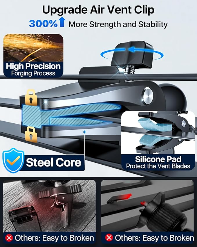 【98+LBS Strongest Suction & Military-Grade】2025 Ultimate Car Phone Mount【Patent & Safety Certs】 Cell Phone Holder Truck Stand for Dashboard Windshield Vent for iPhone 17 Pro Max Samsung (Dark Blue)