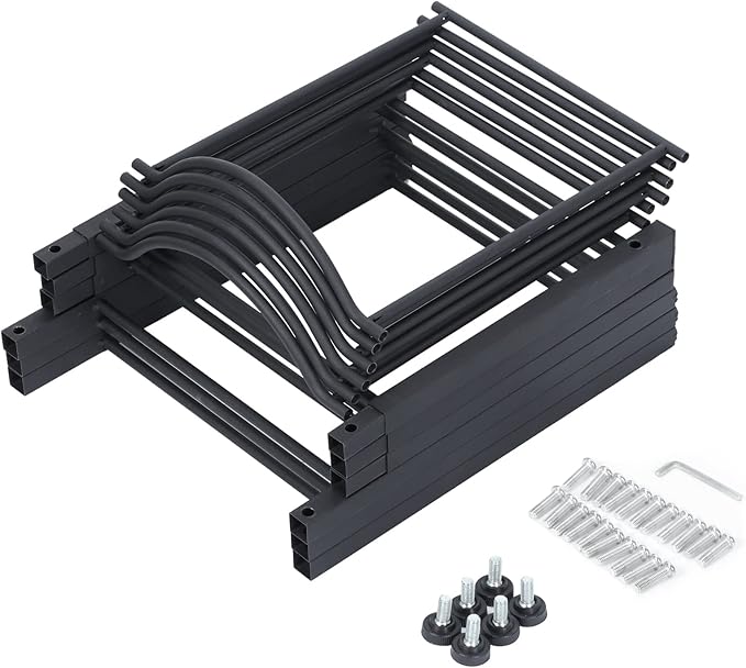 Nandae Water Cooler Jug Rack, 3-Tier Heavy Duty Water Bottle Holder Storage Rack 5 Gallon Water Jug Holder for 6 Bottle, Black