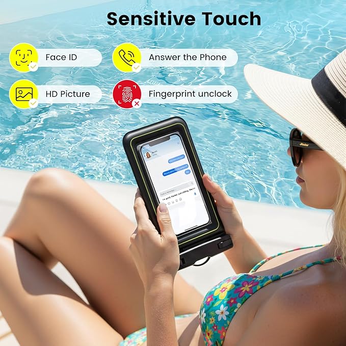 Floating Waterproof Phone Pouch, 2 Pack IP68 Waterproof Phone Case for iPhone 17 16 15 Pro Max Galaxy S25 S24 Ultra Up to 7", Cellphone Dry Bags Beach Cruise Essentials with Lanyard