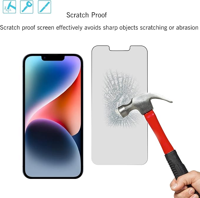 Ailun 2Pack Privacy Screen Protector for iPhone 14 Plus [6.7 inch] + 2 Pack Camera Lens Protector, Anti Spy Private Tempered Glass Film, Case Friendly, [9H Hardness] - HD