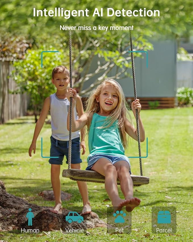 ZUMIMALL 2K Solar Security Cameras Wireless Outdoor 4-Pack – 360° View, Color Night Vision & AI Detection