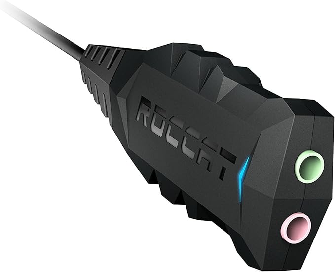ROCCAT Juke - Virtual 7.1 Plus USB Stereo Soundcard and Headset Adapter for PC Computer Gaming Headphones, Surround Sound, USB Sound Card Compatible with Stereo Headsets