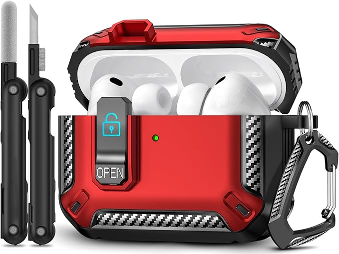 for AirPods Pro 3 Case (2025 New), Secure Lock Cases Cover with Cleaning Kit & Keychain Compatible with Airpods Pro 3rd Generation Case for Men Women, Powerful Drop Protection