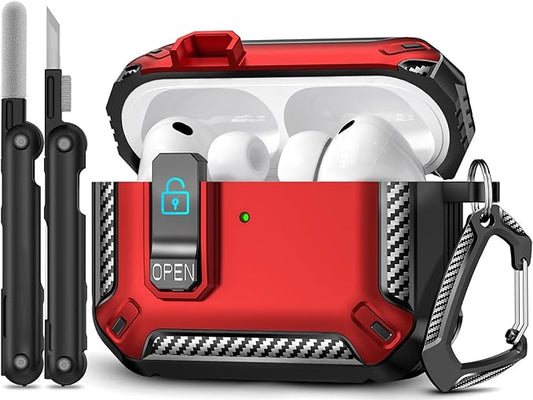 for AirPods Pro 3 Case (2025 New), Secure Lock Cases Cover with Cleaning Kit & Keychain Compatible with Airpods Pro 3rd Generation Case for Men Women, Powerful Drop Protection