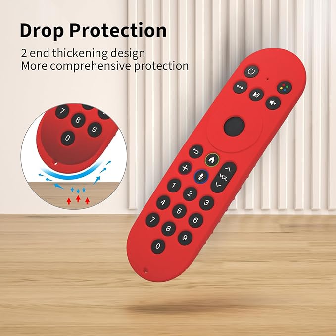 Hi Color Silicone Cover for XR100 Xfinity Xumo Stream Box Remote Cover Xumo Streaming Box Remote Case Shockproof Anti-Slip Silicone Sleeve with Lanyard (red)