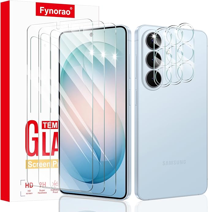 3+3-Pack, Screen Protector and Camera Lens Protector for Samsung Galaxy S26, Tempered Glass Film, Impact-Protection, HD, Anti-Scratch, 9H Hardness, Case Friendly, Bubble Free